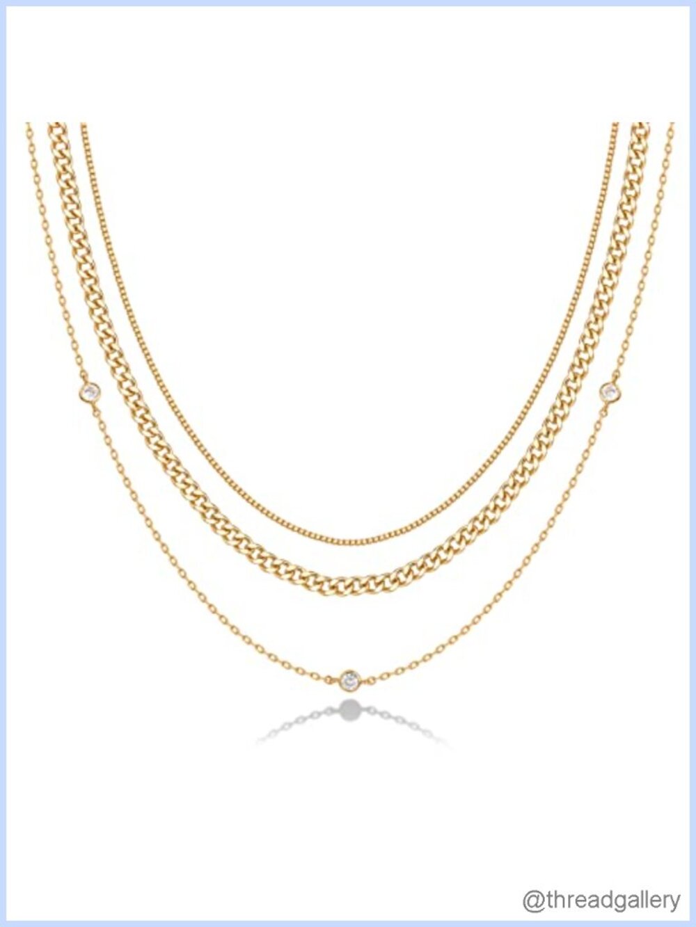 14K Gold Plated Dainty Layering Necklace Cubic Zirconia Pendant Necklace